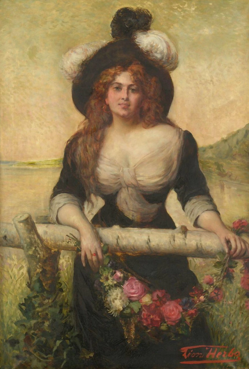 Donna elegante con cappello di piume